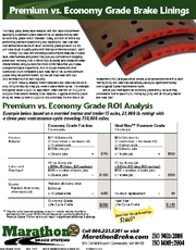 Marathon Brake Lining Comparison Chart